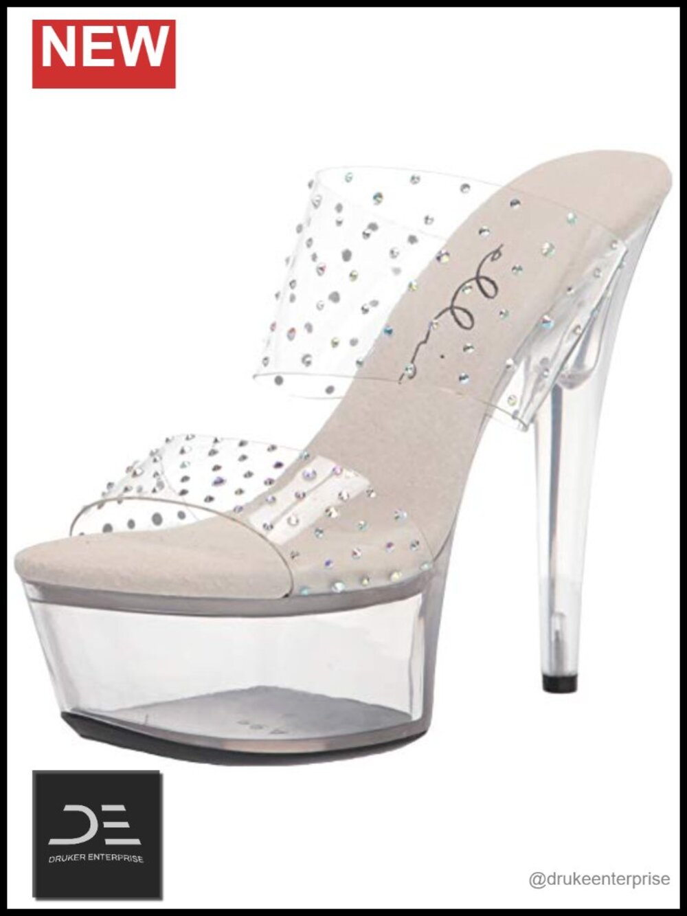 Women's Heeled Sandals Platform Stiletto Rhinestone Ankle Strap Open Toe Slip On